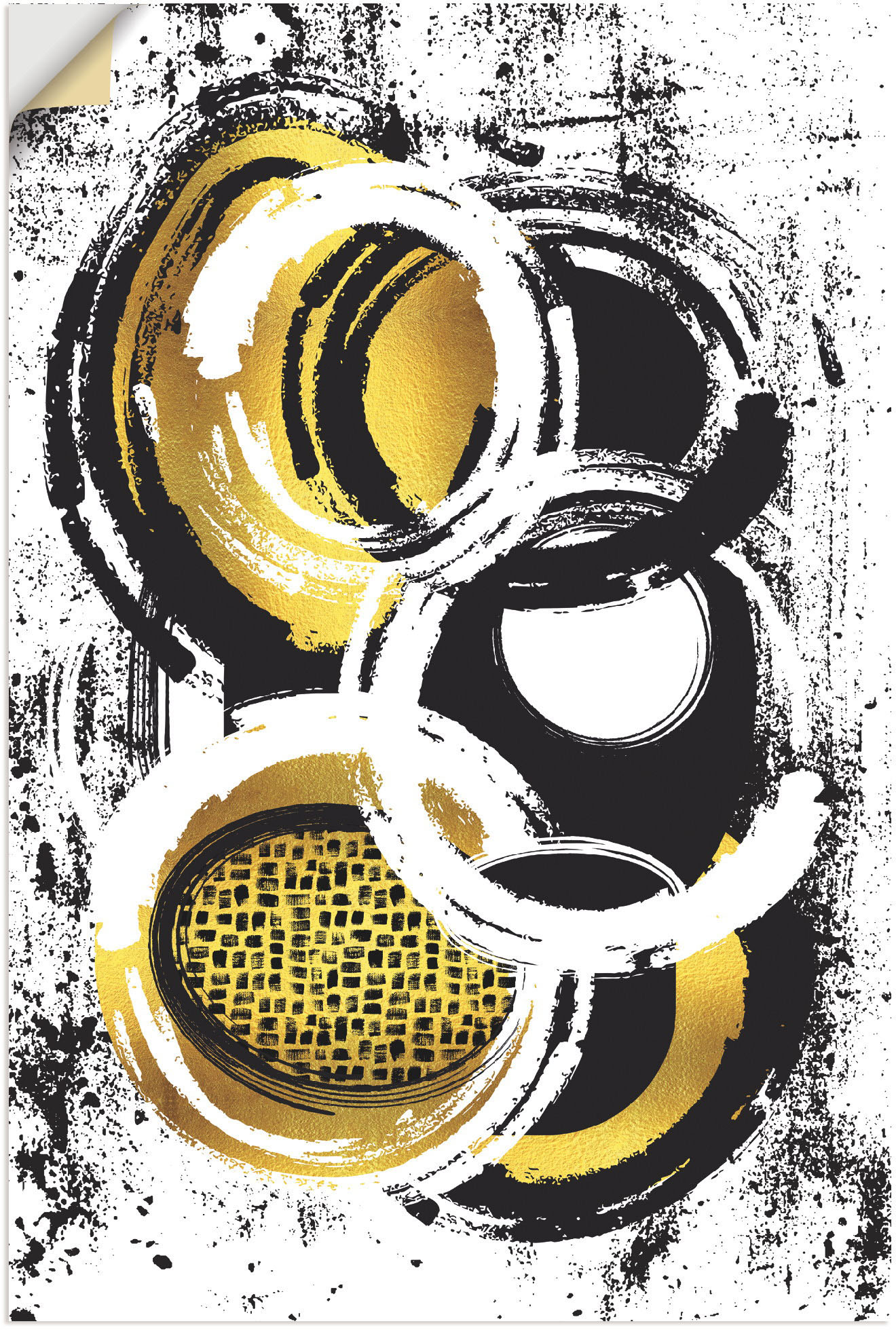Artland Wandbild "Abstrakte Malerei Nr. 2 gold", Muster, (1 St.), als Leinw günstig online kaufen