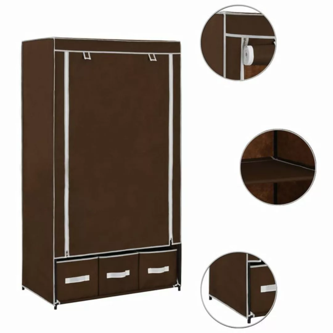 vidaXL Kleiderschrank Kleiderschrank Stoffschrank Faltschrank Braun 87 x 49 günstig online kaufen