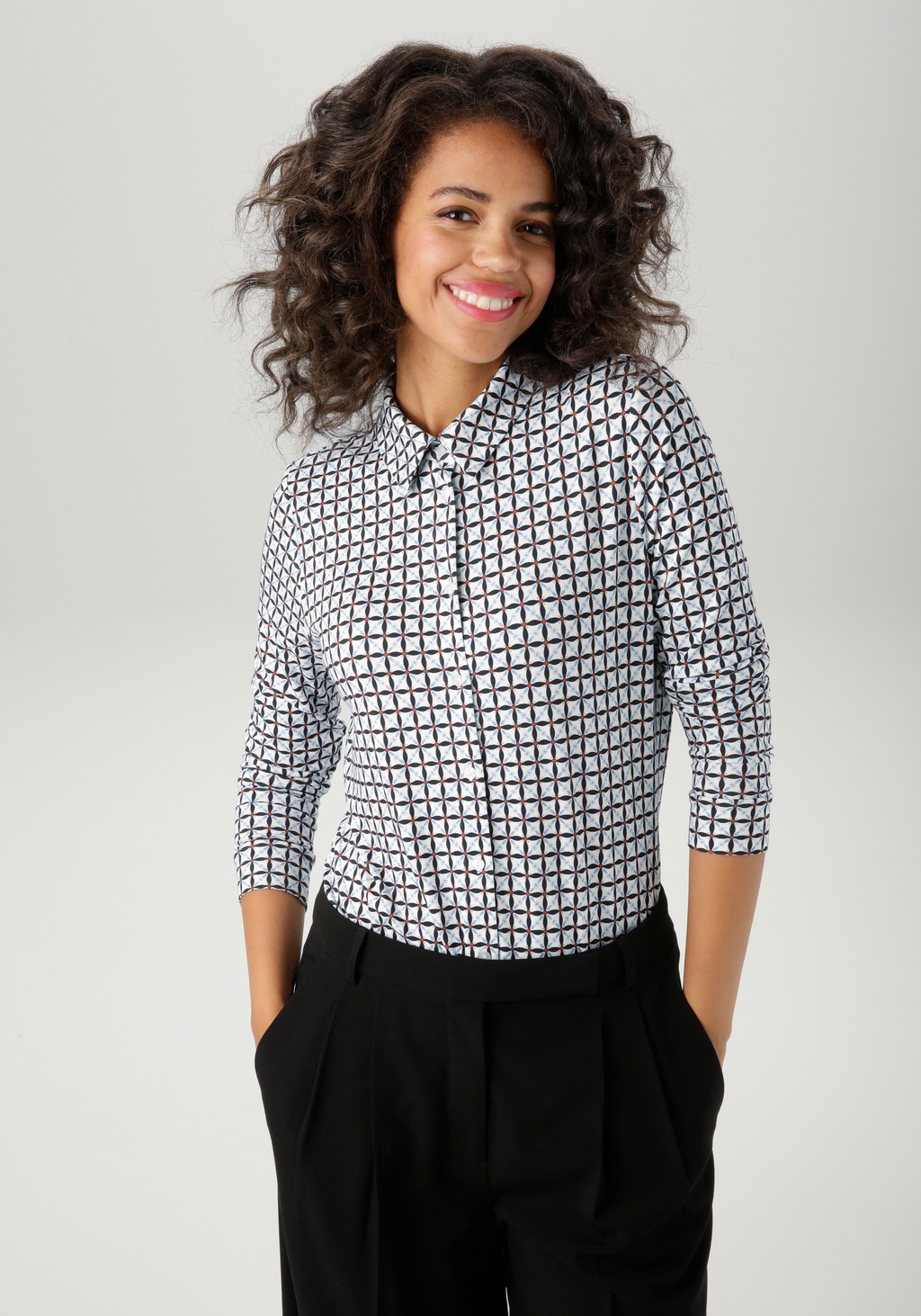 Aniston CASUAL Hemdbluse, mit farbharmonischem Retro-Muster - NEUE KOLLEKTI günstig online kaufen