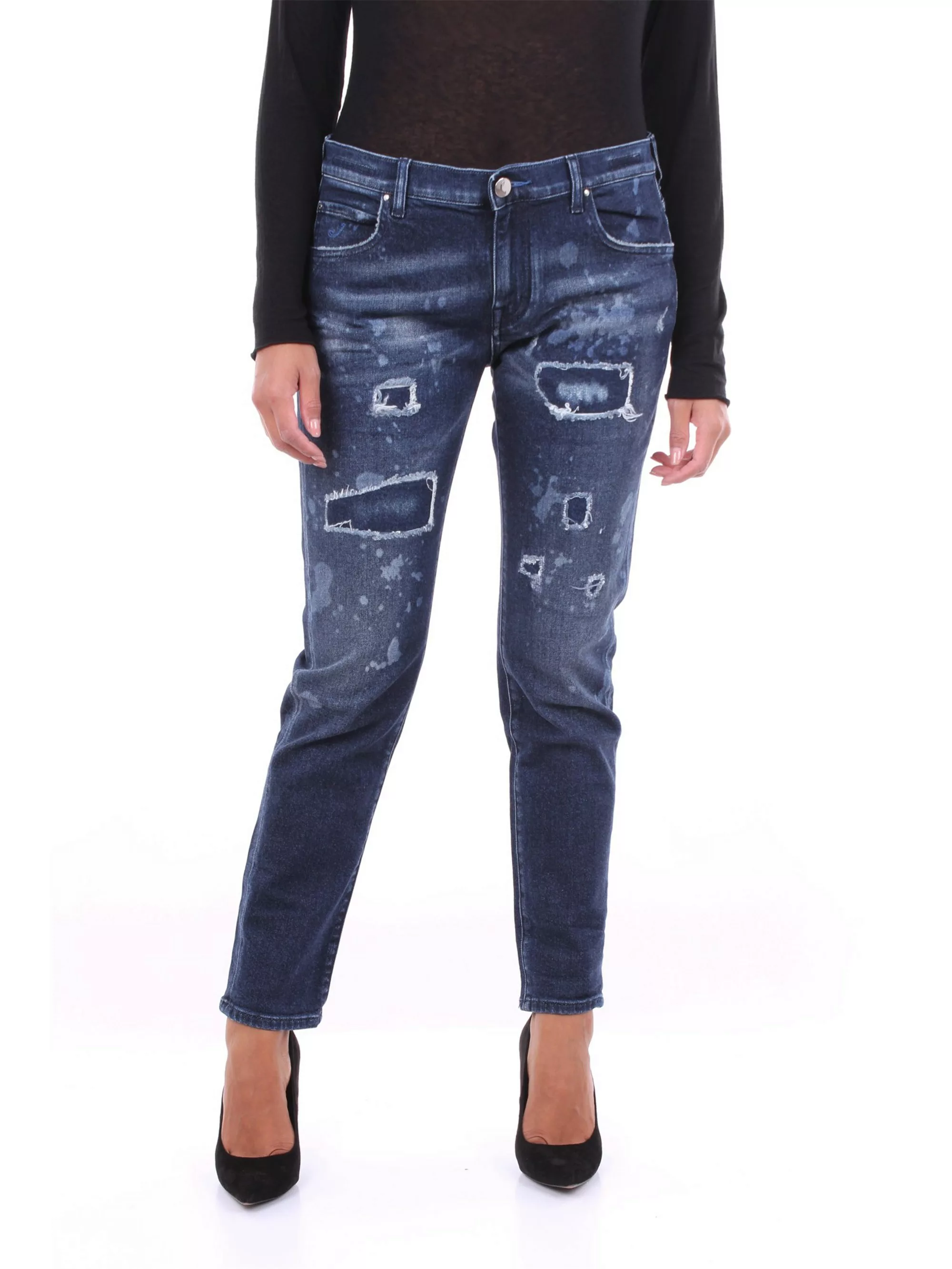 JACOB COHEN gerade Damen Blue Jeans Baumwolle und Elasthan günstig online kaufen