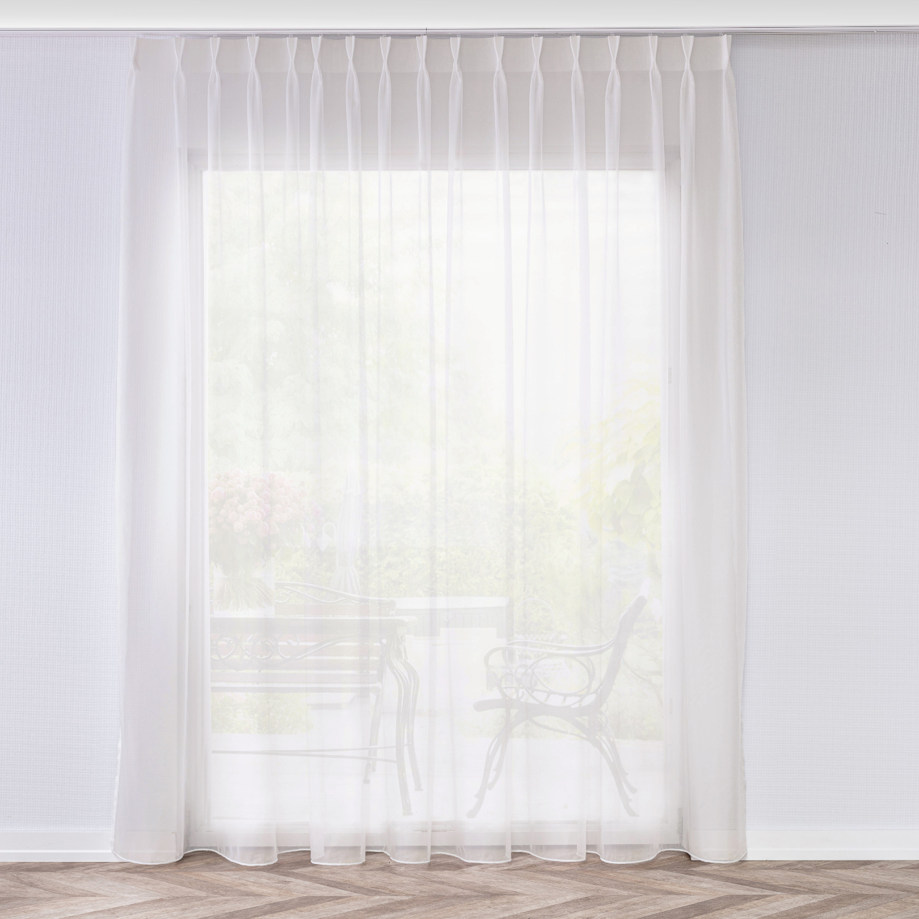 Gardine mit flämischen 2-er Falten, ecru, Voile (901-01) günstig online kaufen