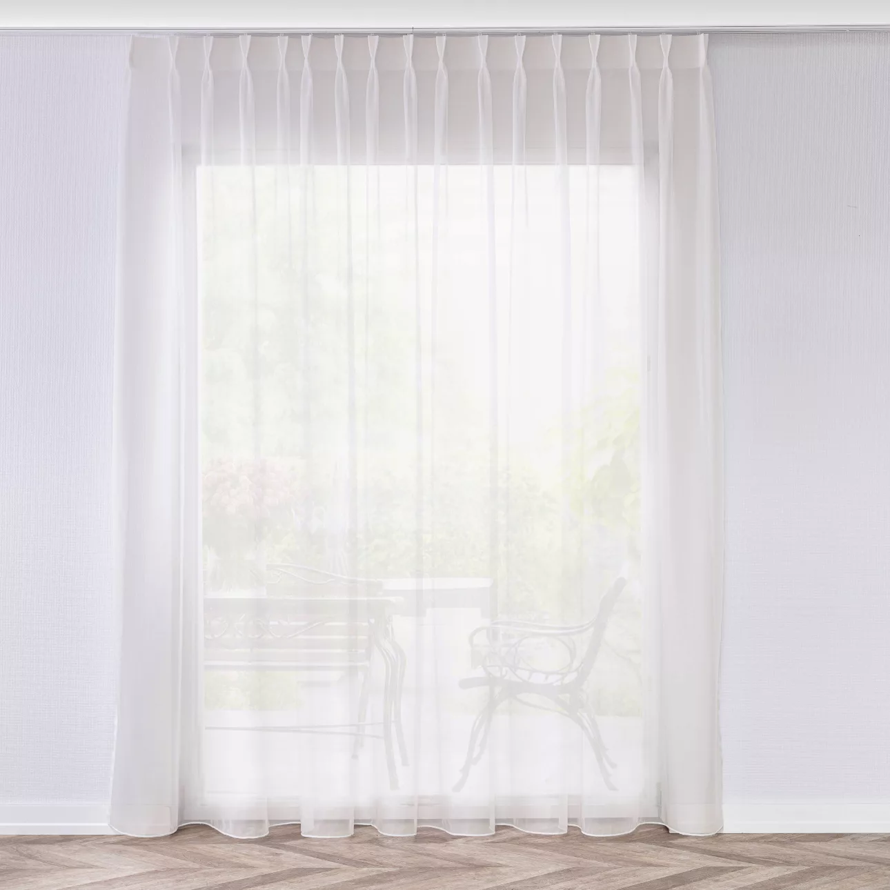 Gardine mit flämischen 2-er Falten, ecru, Voile (901-01) günstig online kaufen