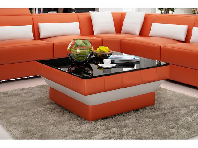 Xlmoebel Sofa Moderne Leder-Glastische Designer Couchtisch Polster Tisch #8 günstig online kaufen