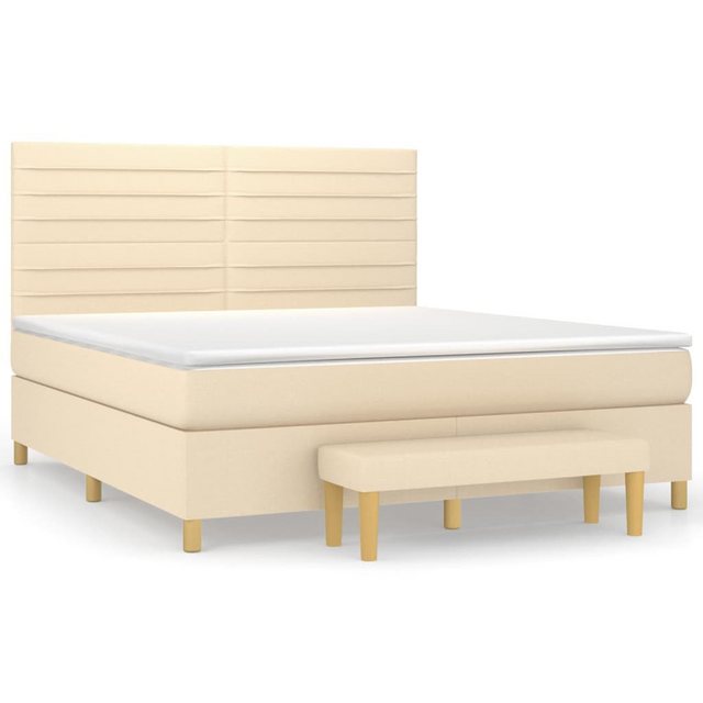 vidaXL Boxspringbett Boxspringbett mit Matratze und Fusshocker Stoff (180 x günstig online kaufen