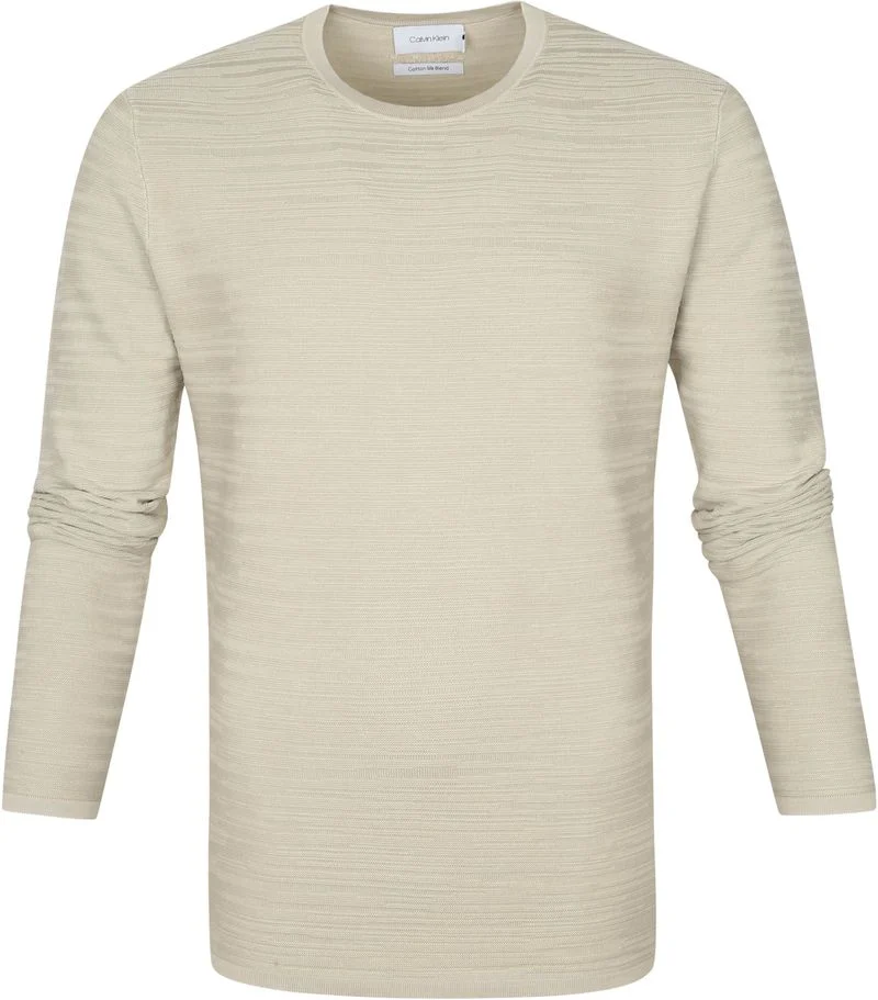 Calvin Klein Pullover Texture Beige - Größe XL günstig online kaufen