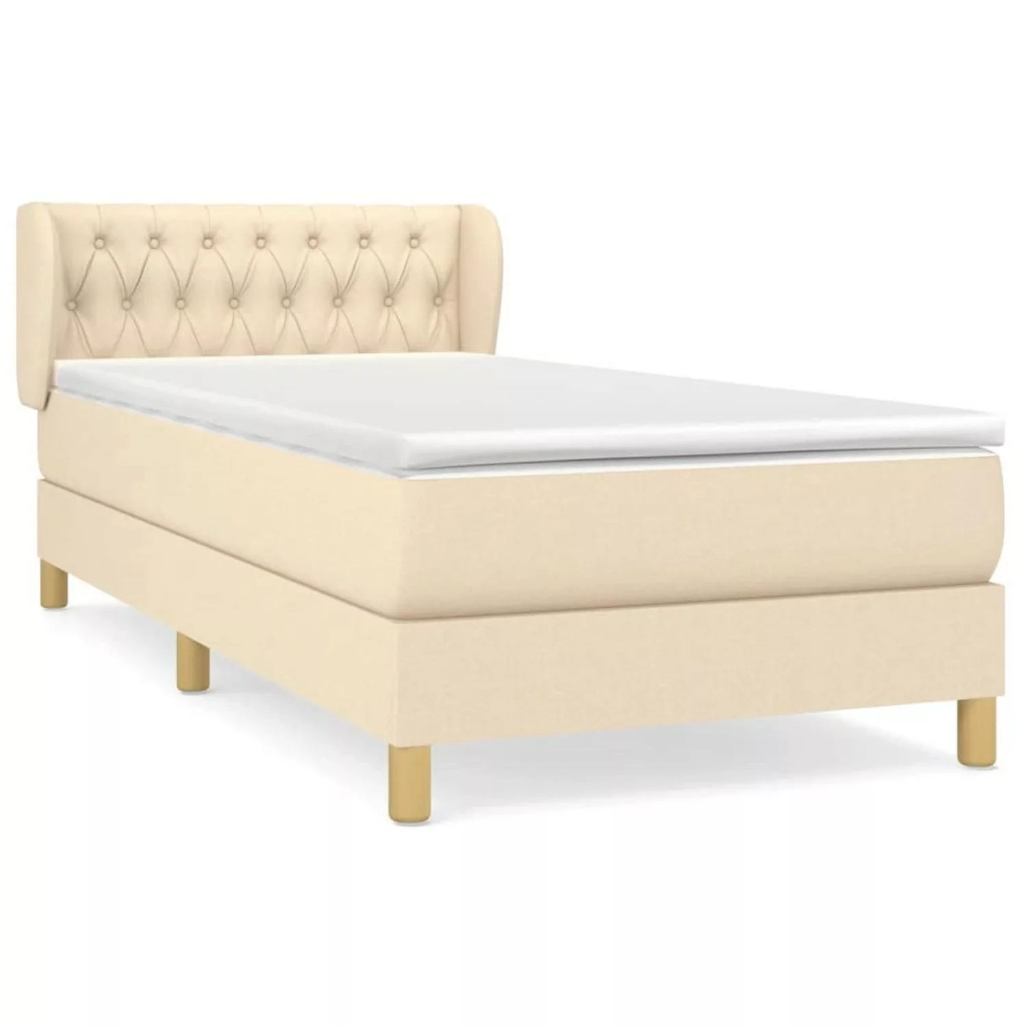 vidaXL Boxspringbett mit Matratze Creme 90x190 cm Stoff1372264 günstig online kaufen