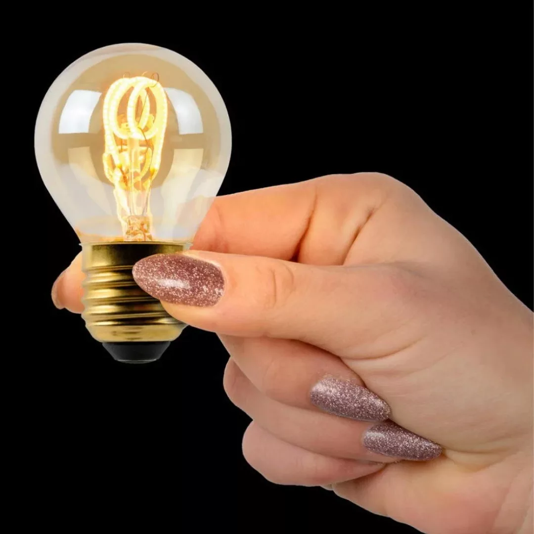 LED Leuchtmittel E27 Tropfen - P45 in Amber 3W 165lm 2er-Pack günstig online kaufen