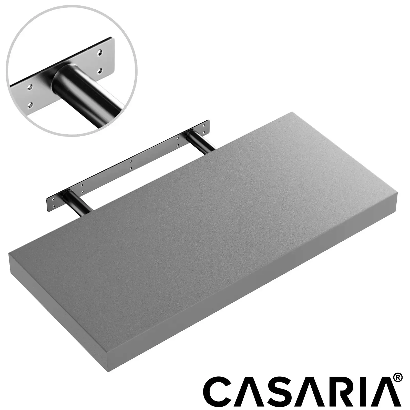 Wandregal Schweberegal 50cm 3er-Set Grau + Halterung günstig online kaufen