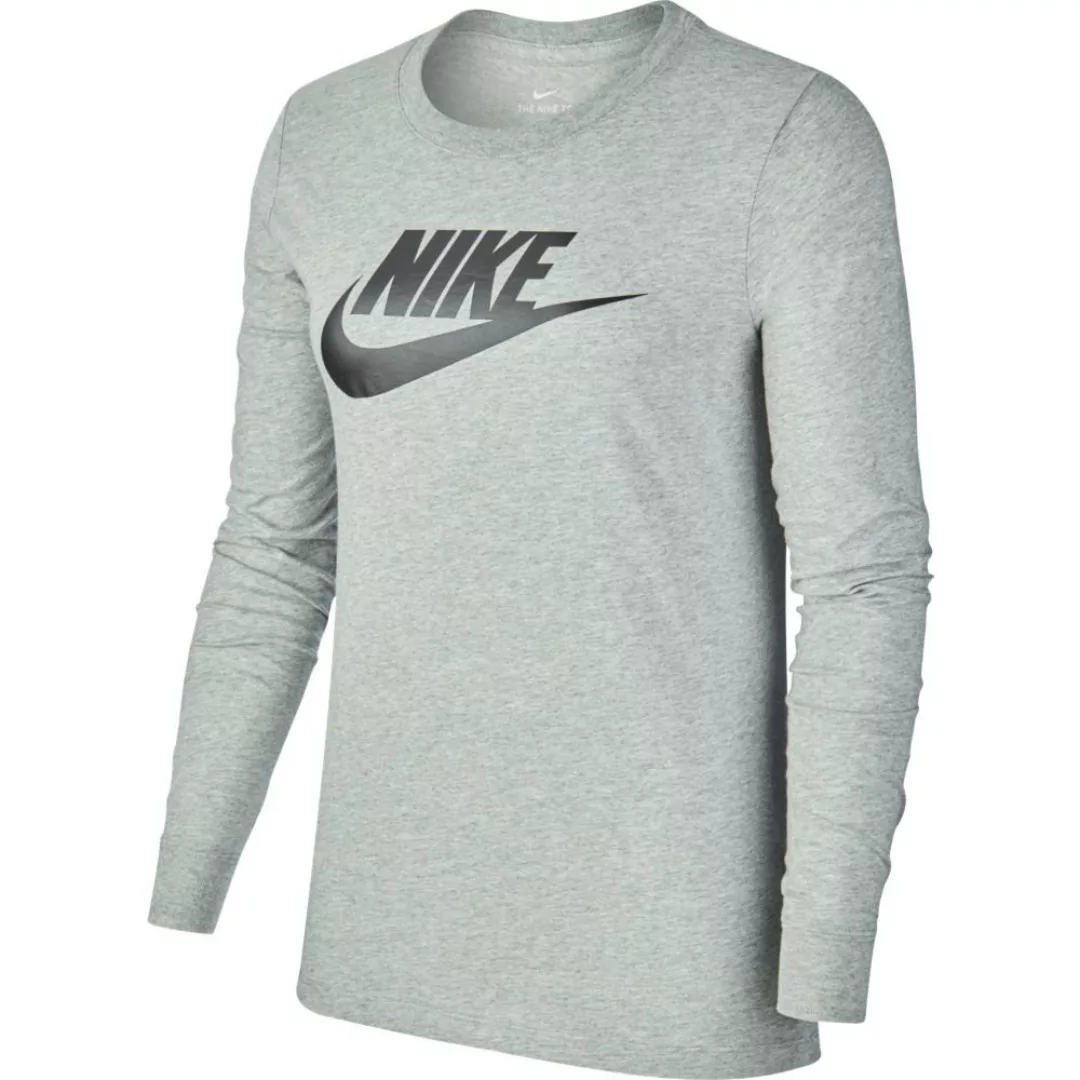 Nike Sportswear Essential Icon Futura Langarm-t-shirt XS Dark Grey Heather günstig online kaufen
