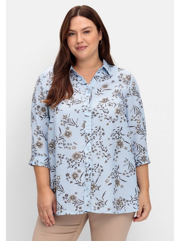 Sheego Druckbluse Große Größen in leichter A-Linie, mit floralem Print günstig online kaufen