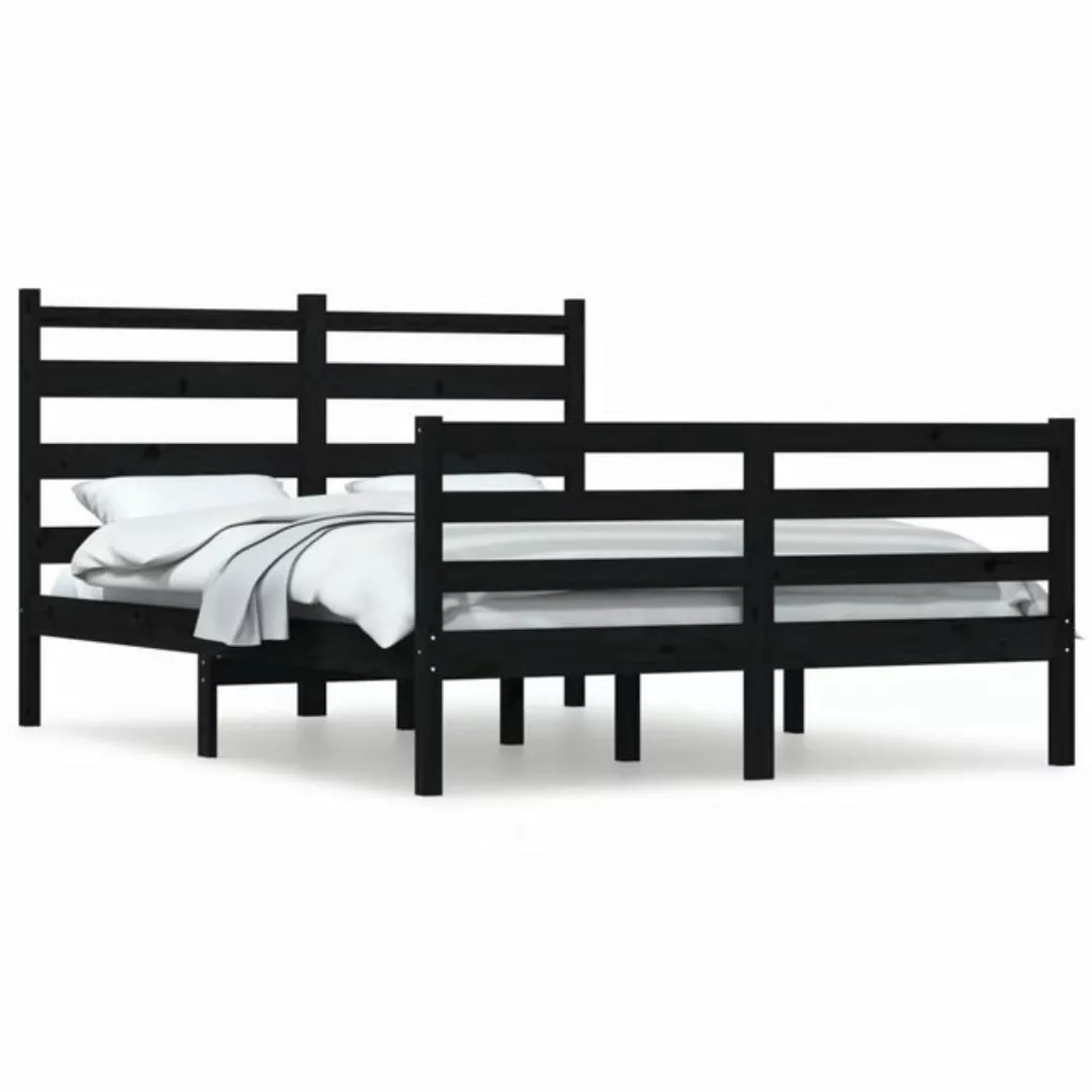 furnicato Bett Massivholzbett Kiefer 120x200 cm Schwarz günstig online kaufen