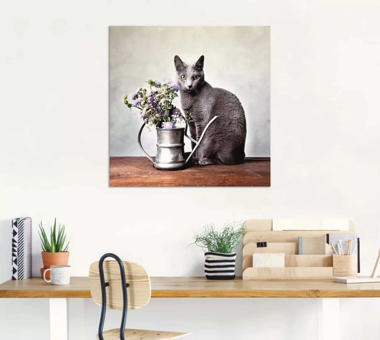 Artland Wandbild »Katze mit Deko«, Haustiere, (1 St.) günstig online kaufen