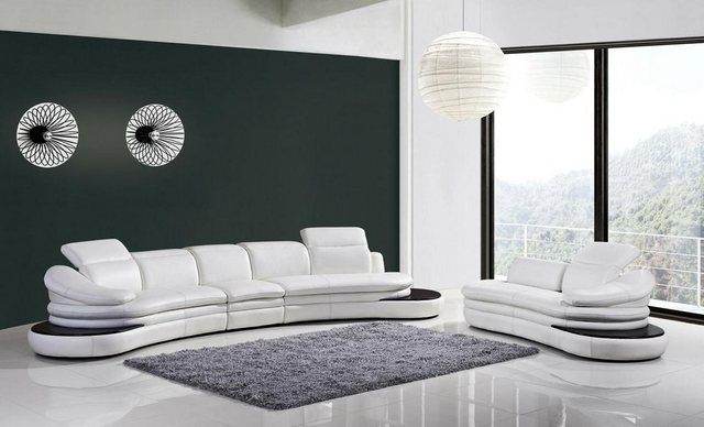 JVmoebel Big-Sofa Halb Runde Leder Sofa Ecksofa Wohnlandschaft Polster Neu, günstig online kaufen