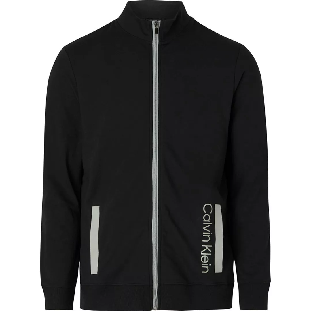 Calvin Klein – Lounge-Sweatshirtjacke mit Reißverschluss in Schwarz günstig online kaufen