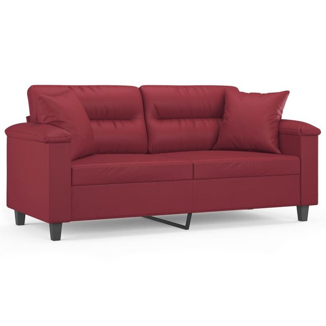 vidaXL Sofa 2-Sitzer-Sofa mit Zierkissen Weinrot 140 cm Kunstleder günstig online kaufen