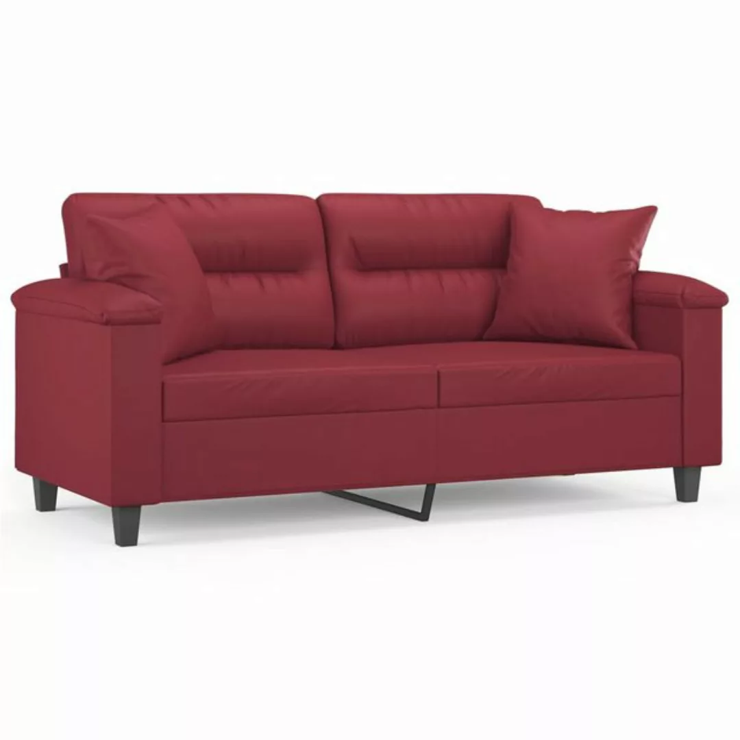 vidaXL Sofa 2-Sitzer-Sofa mit Zierkissen Weinrot 140 cm Kunstleder günstig online kaufen