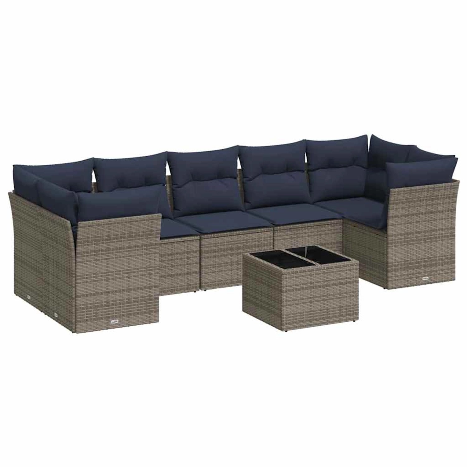 vidaXL 8-Tlg Garten-Sofagarnitur mit Kissen Grau Poly Rattan 3217291 günstig online kaufen