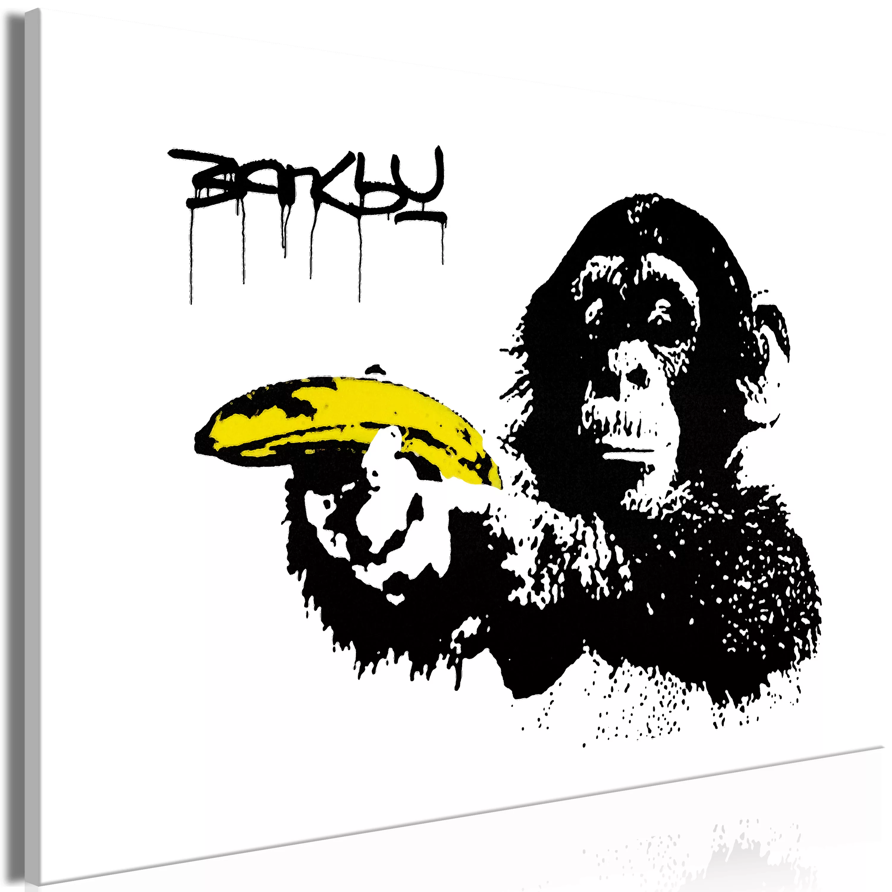 Wandbild - Banksy: Monkey With Banana (1 Part) Wide günstig online kaufen