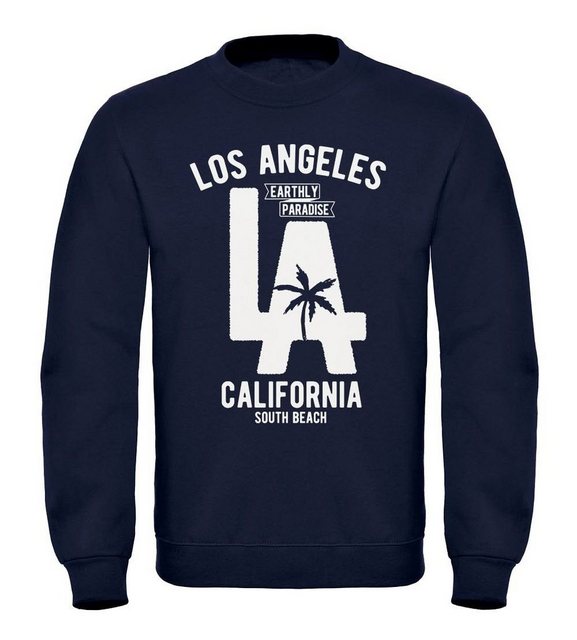 Neverless Sweatshirt Sweatshirt Herren Los Angeles California LA Palme Rund günstig online kaufen