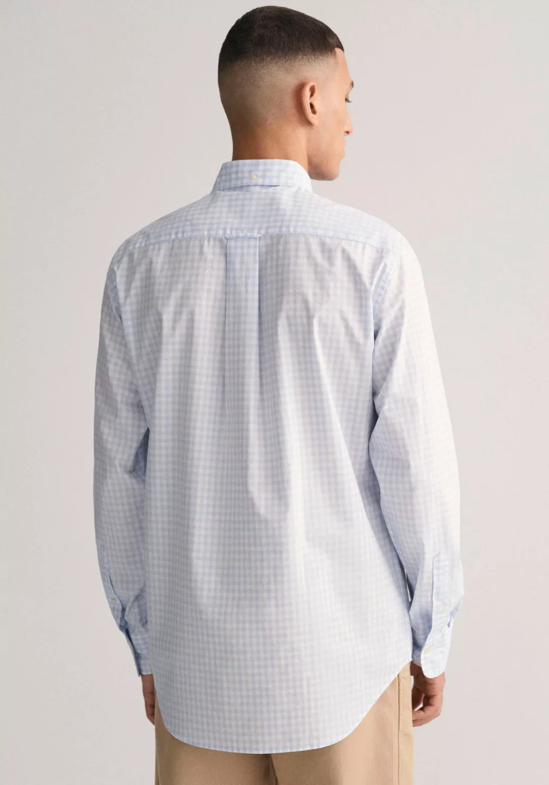 Gant Langarmhemd "REG POPLIN GINGHAM SHIRT", mit Logostickerei auf der Brus günstig online kaufen