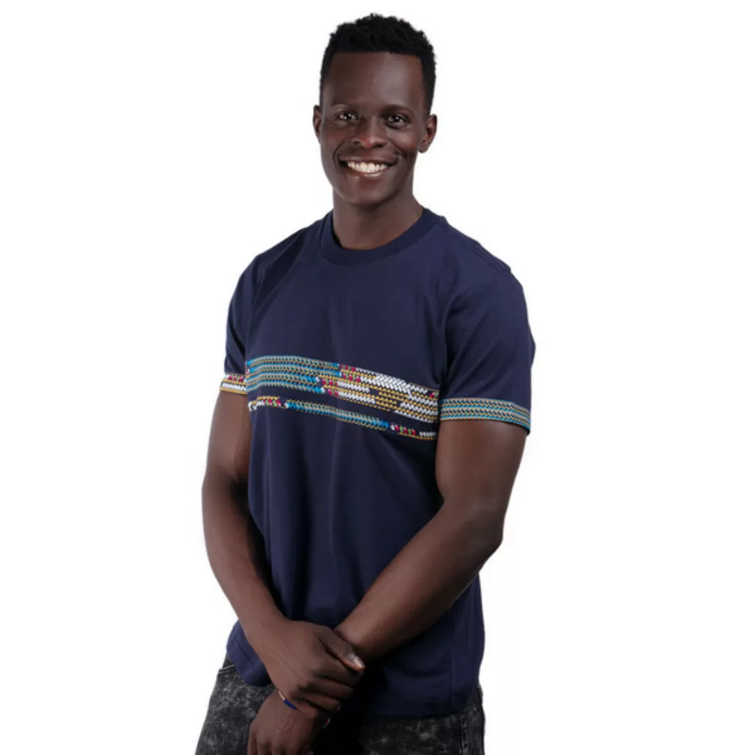 Africulture T-shirt Mit Westafrikanischem Kitengestoff Streifen Männer günstig online kaufen