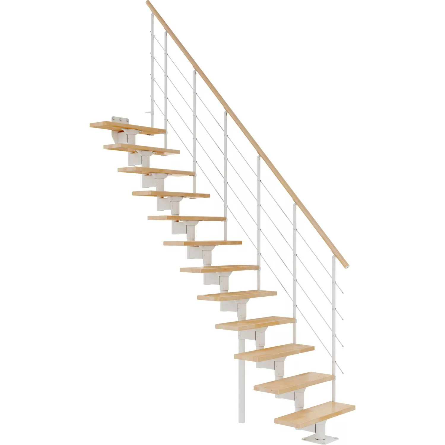 Dolle Mittelholmtreppe Boston Gerade Stufen Buche Unterkonstruktion Weiß FS günstig online kaufen