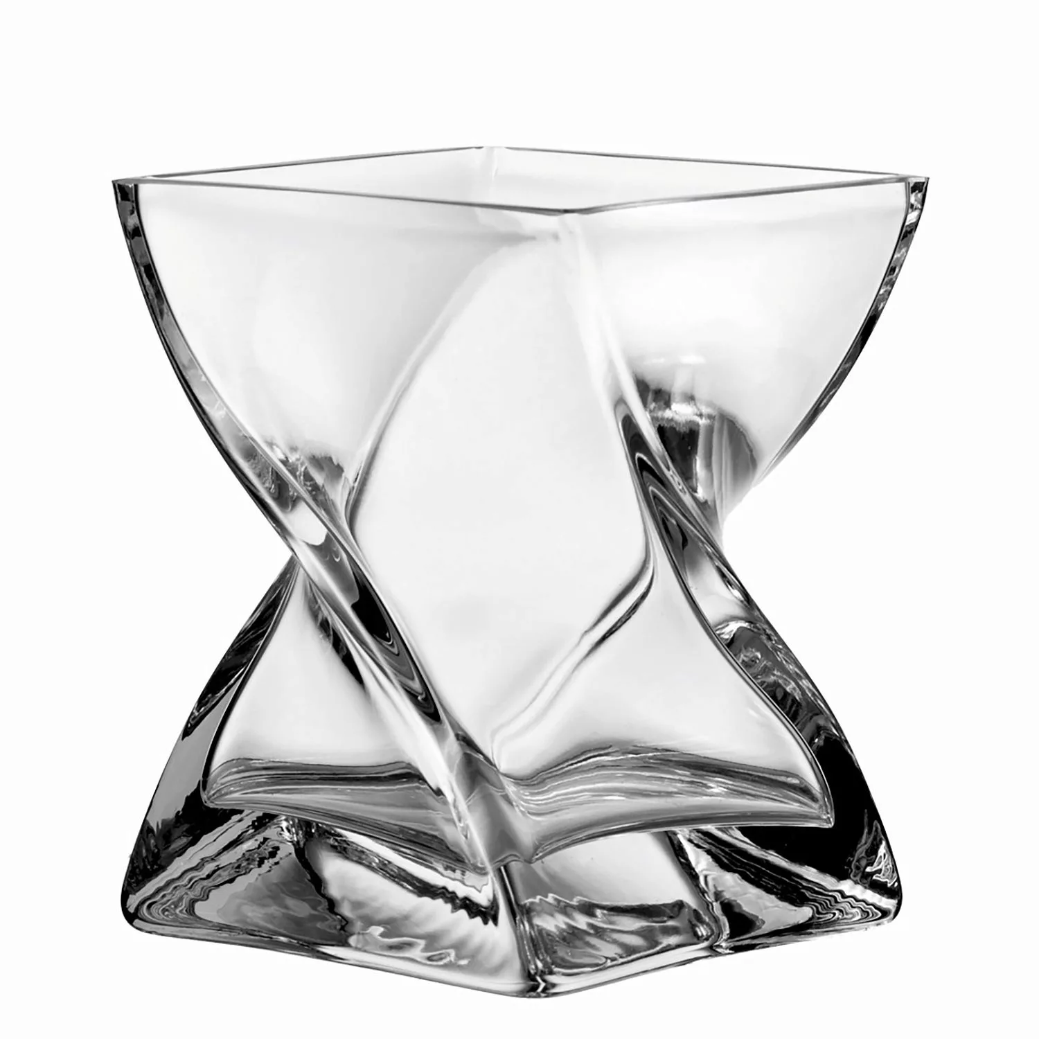home24 Leonardo Windlicht Swirl Glas Transparent 14x17x14 cm (BxHxT) günstig online kaufen