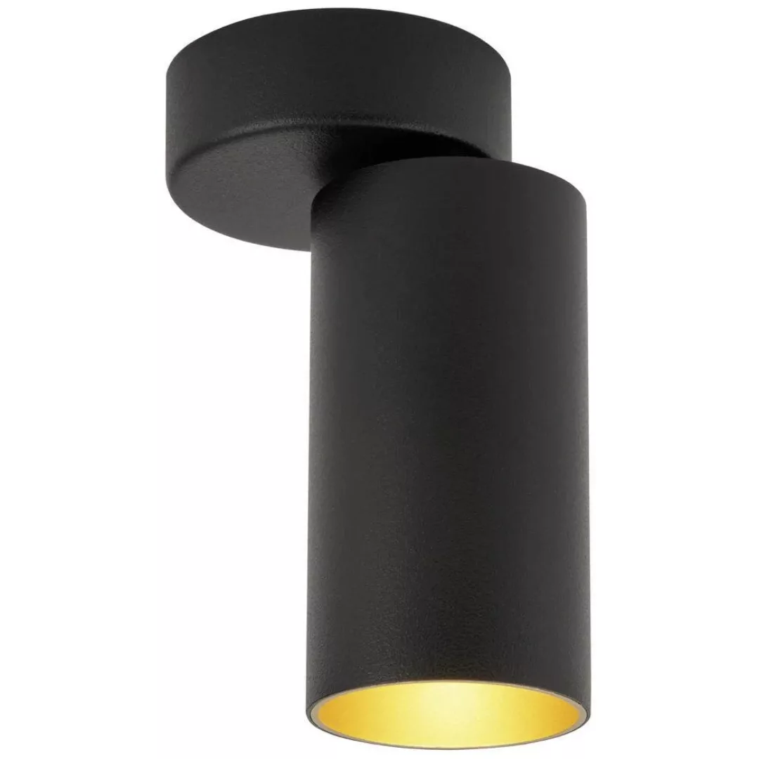 Wand- und Deckenspot Kami in Schwarz-matt und Gold GU10 günstig online kaufen