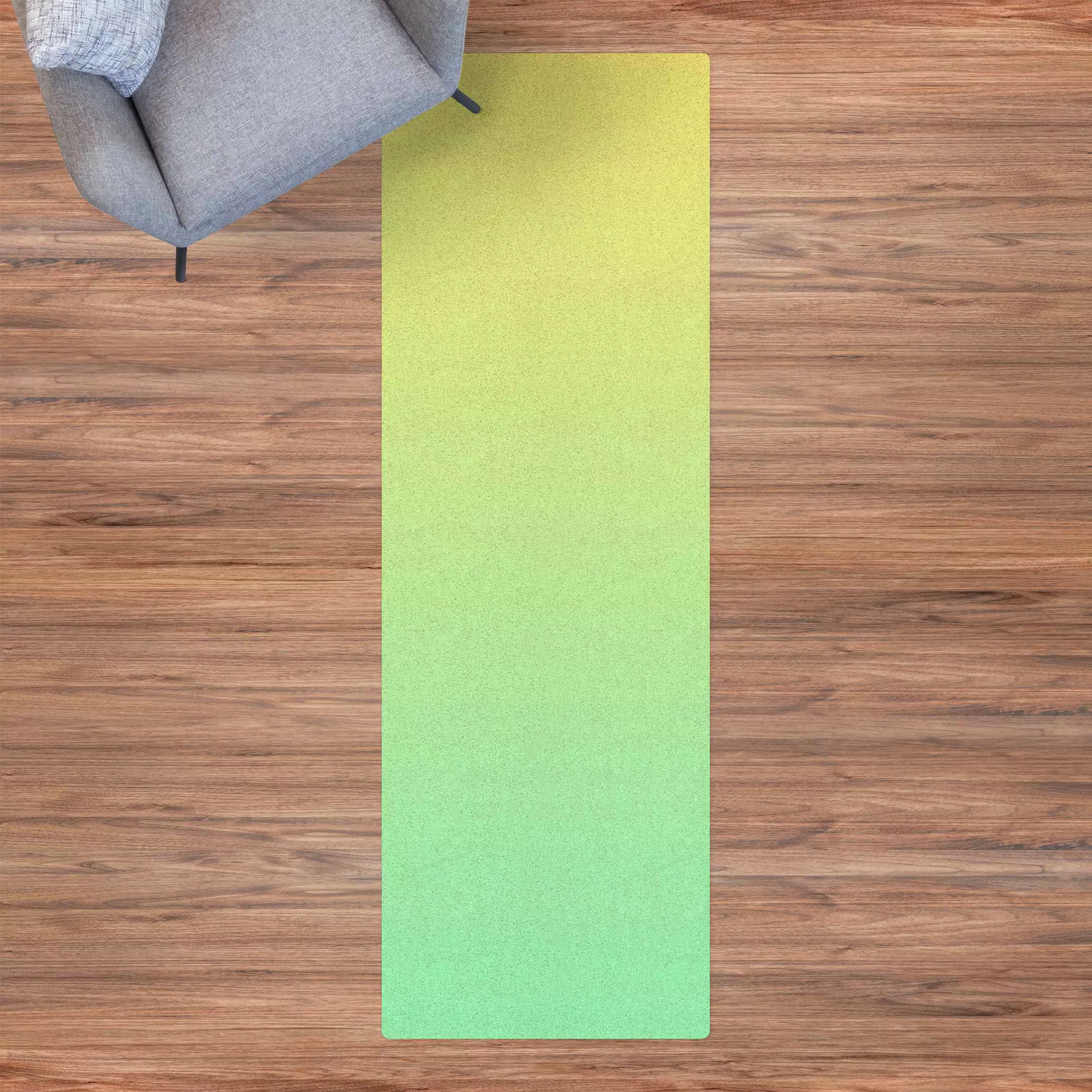 Kork-Teppich Farbverlauf Grasgrün günstig online kaufen