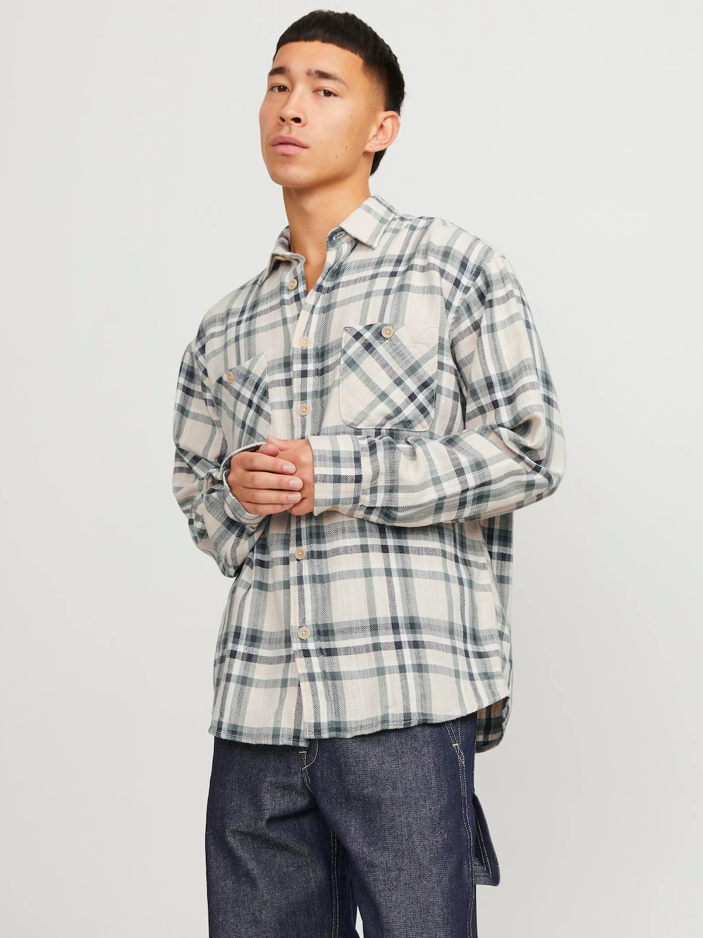 Jack & Jones Herren Freizeit Hemd JJEMICHAEL OVERSHIRT Comfort Fit günstig online kaufen