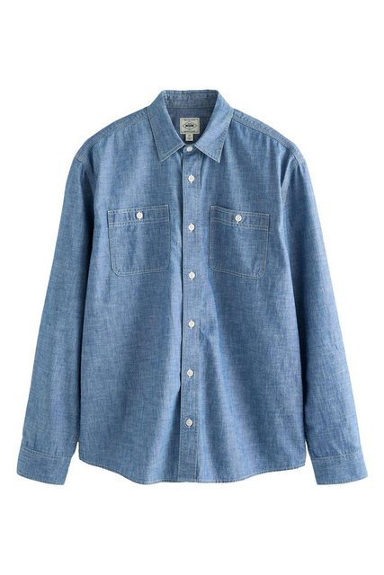 Next Jeanshemd Langärmeliges Chambray-Denimhemd aus Baumwolle (1-tlg) günstig online kaufen