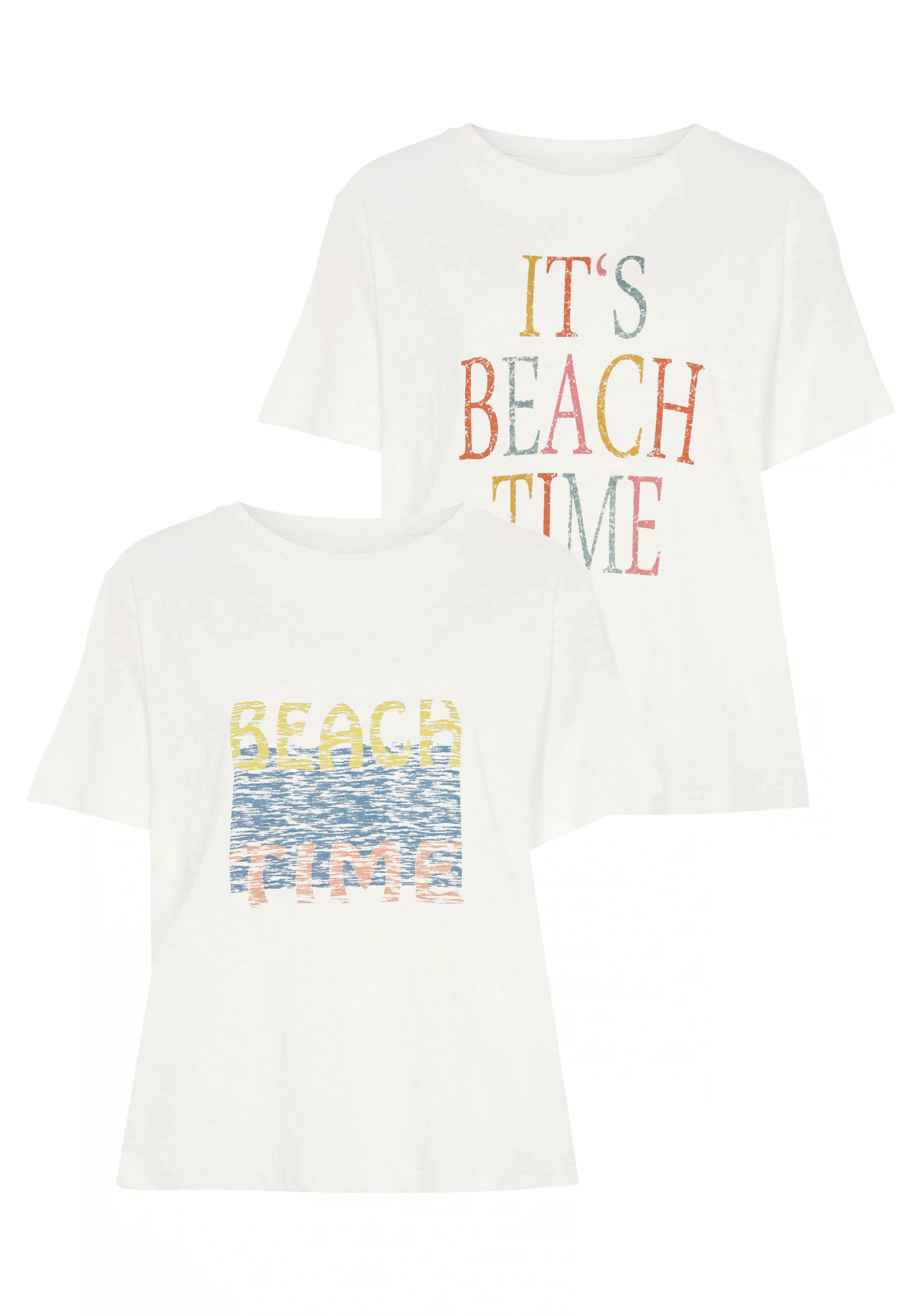 Beachtime T-Shirt, mit zwei verschiedenen Drucken günstig online kaufen