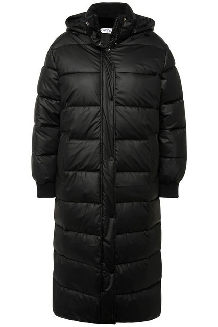 Studio Untold Wintermantel Steppmantel Straight Fit Kapuze Zipper Lederopti günstig online kaufen