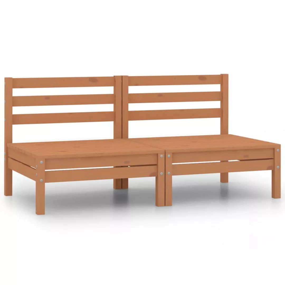 Garten-mittelsofas 2 Stk. Honigbraun Massivholz Kiefer günstig online kaufen