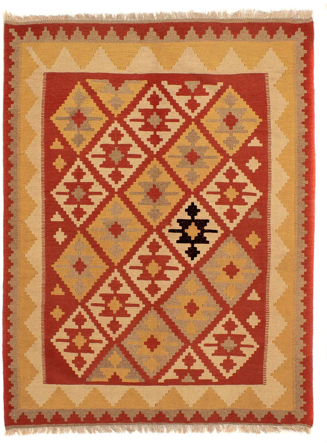 morgenland Wollteppich »Kelim - Oriental - 198 x 150 cm - rot«, rechteckig günstig online kaufen