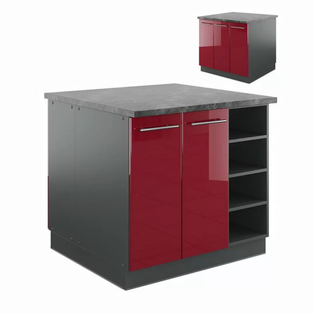 Vicco Unterschrank Fame-Line, Bordeaux Hochglanz/Anthrazit, 90 cm ohne Arbe günstig online kaufen