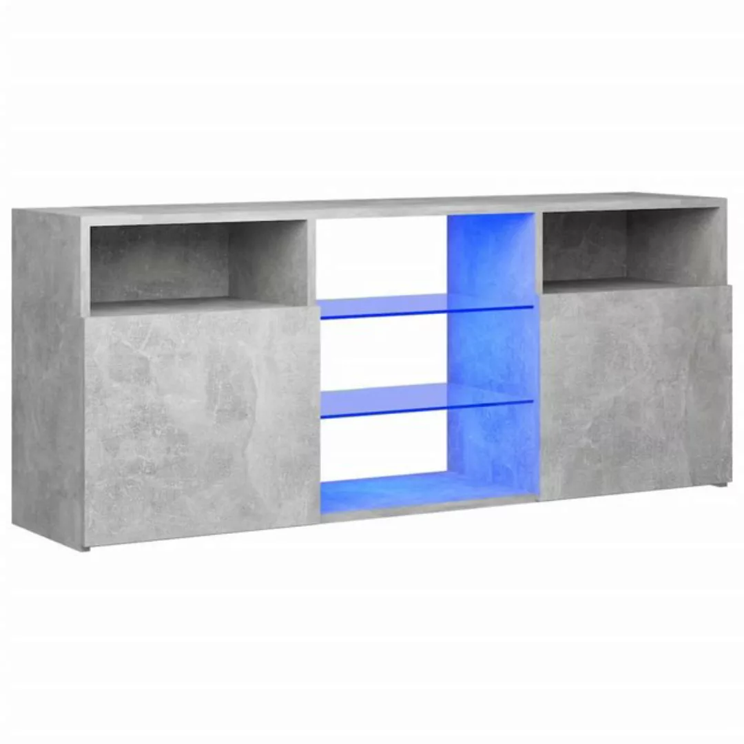 vidaXL TV-Schrank TV-Schrank mit LED Leuchten Betongrau 120x30x50 cm Lowboa günstig online kaufen