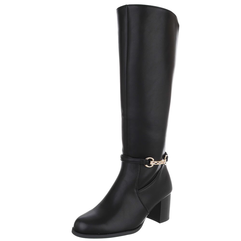Ital-Design Elegante hohe Stiefel mit Blockabsatz günstig online kaufen