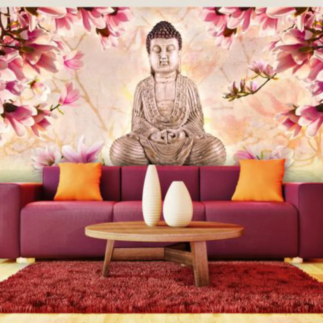 artgeist Fototapete Buddha und Magnolia mehrfarbig Gr. 550 x 270 günstig online kaufen