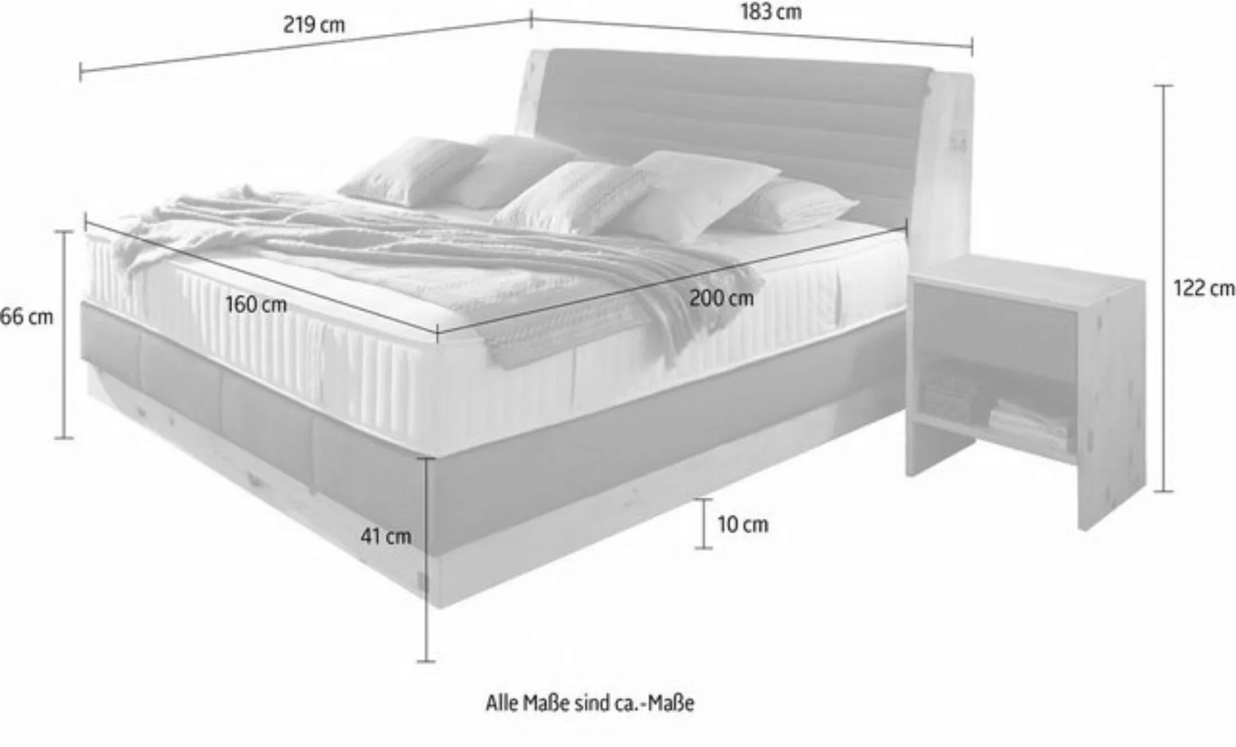 alina Boxspringbett Chalet, Grand Comfort TF 1000 PM, Zirbenholz natur geöl günstig online kaufen