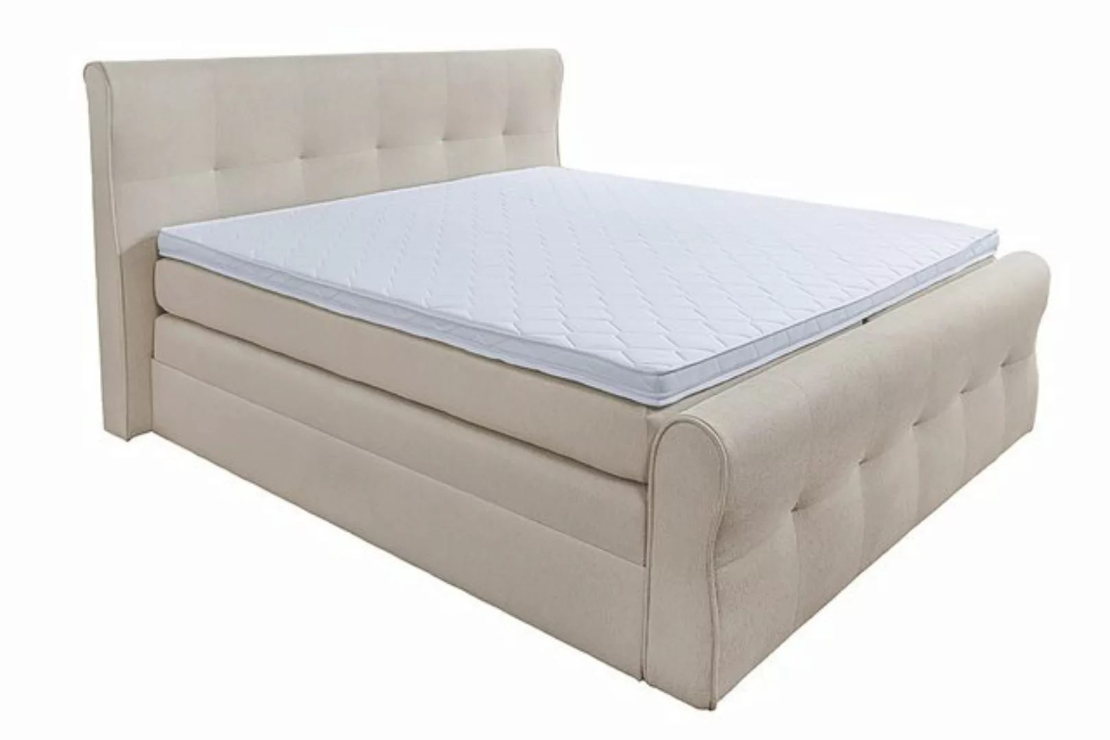 riess-ambiente Boxspringbett SIGNUM 180x200cm creme · Kingsize (Einzelartik günstig online kaufen