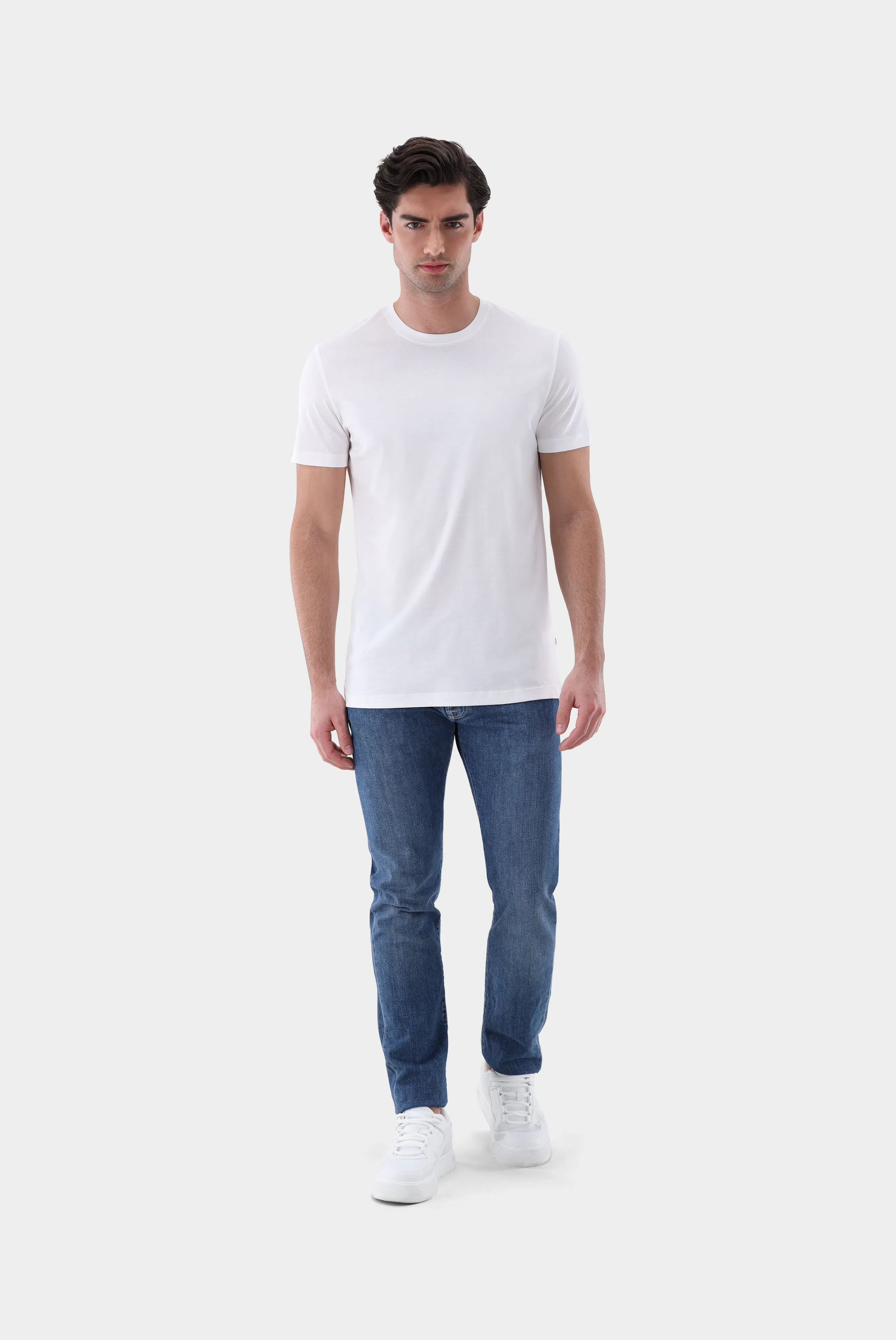 Rundhals Jersey T-Shirt Slim Fit günstig online kaufen