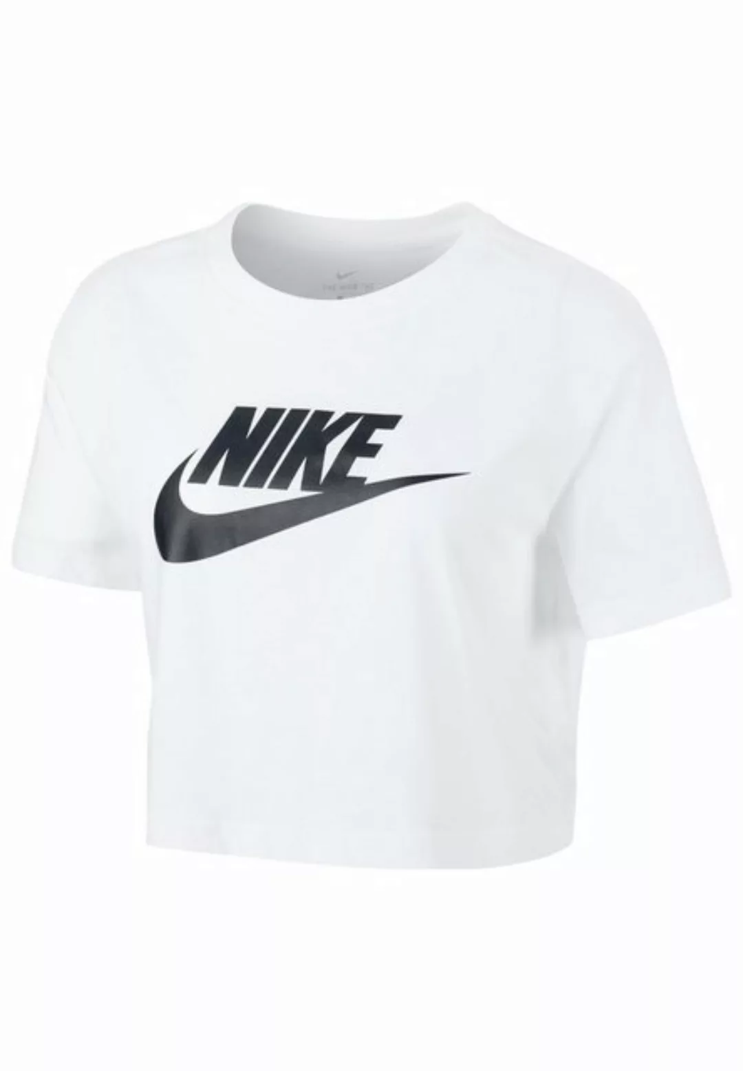 Nike Sportswear Essential Icon Futura Crop Kurzarm T-shirt XL White / Black günstig online kaufen