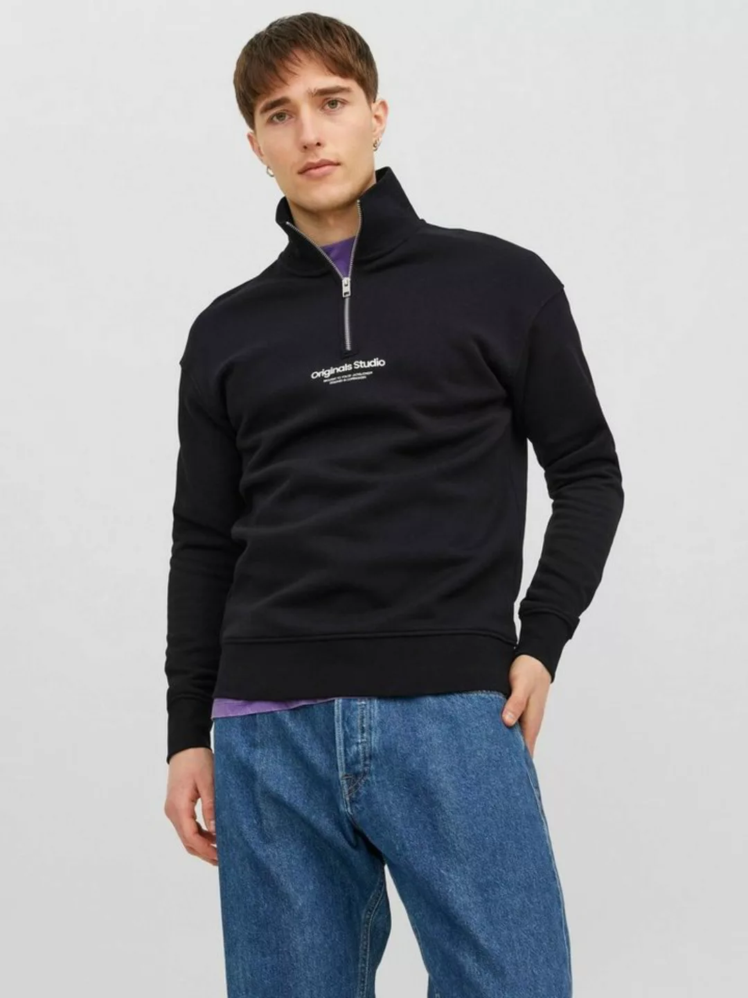 Jack & Jones Herren Stehkragen Pullover JORVESTERBRO QUARTER ZIP - Relaxed günstig online kaufen