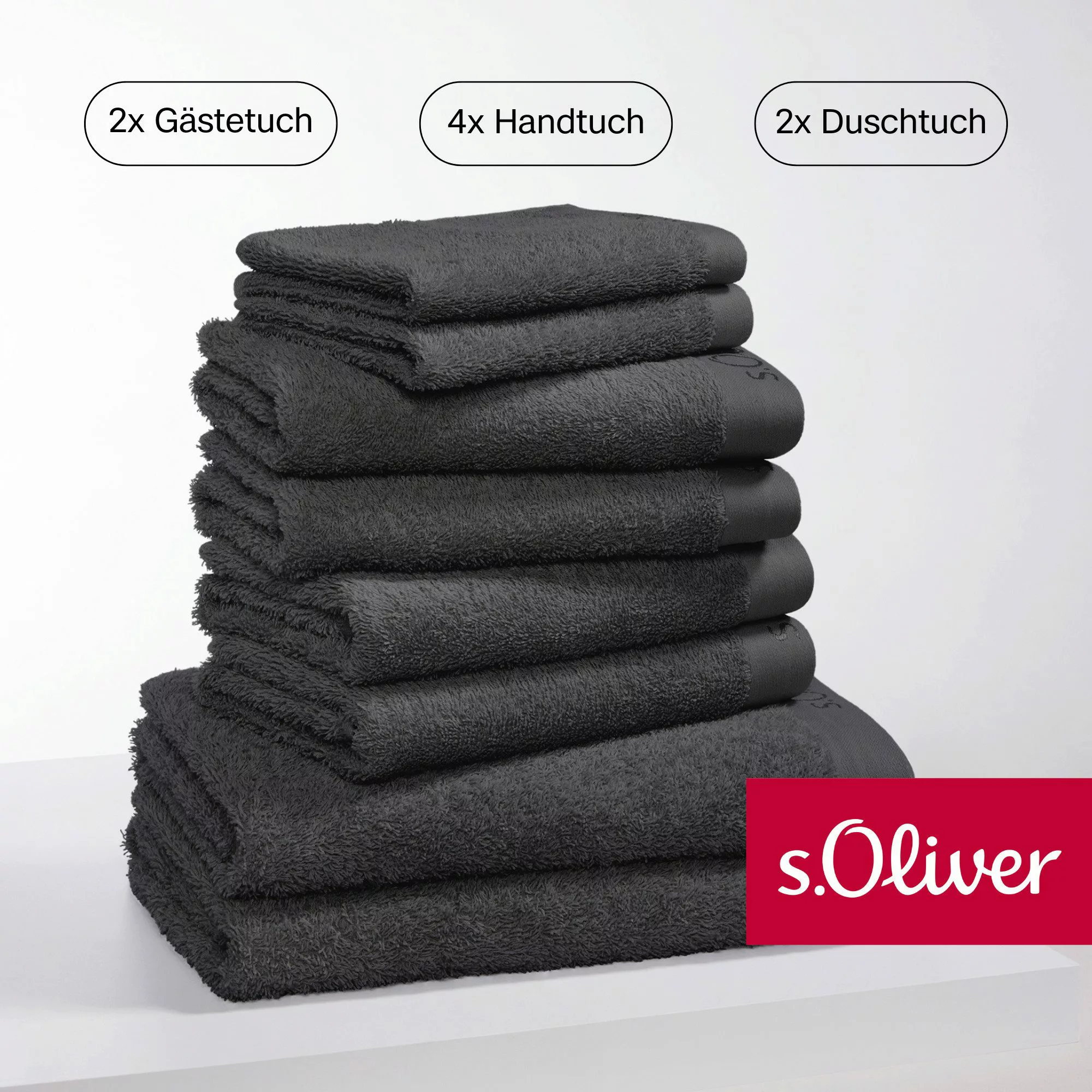 s.Oliver Handtuch Set »s.Oliver, Premium Qualität, 600 gr/m²«, (Set, 8 St., günstig online kaufen