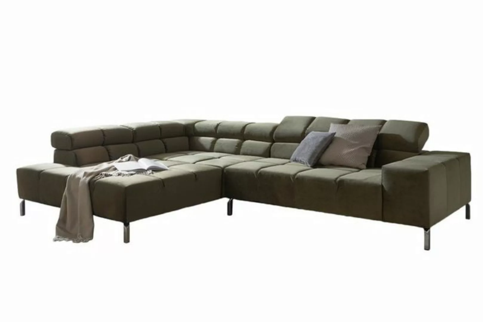 KAWOLA Ecksofa NELSON, Sofa Velvet versch. Ausführungen und versch. Farben günstig online kaufen