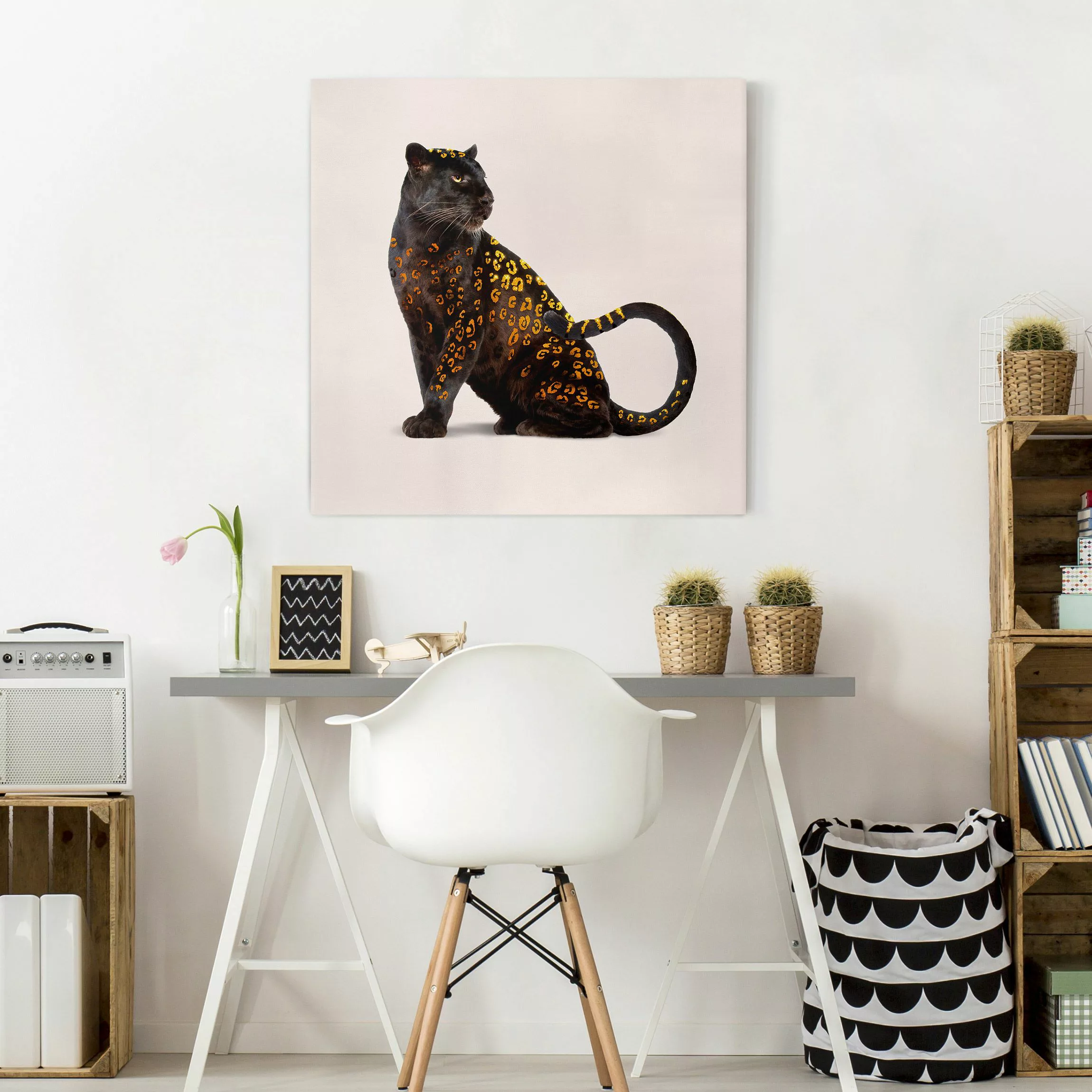 Leinwandbild Goldener Panther günstig online kaufen