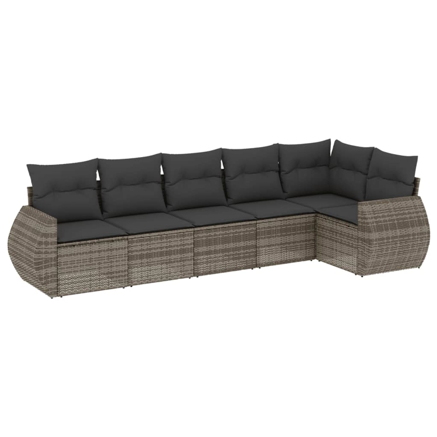 vidaXL 6-Tlg Garten-Sofagarnitur mit Kissen Grau Poly Rattan 3221389 günstig online kaufen