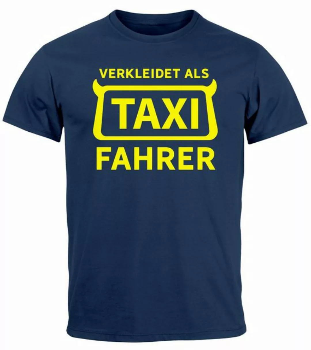 MoonWorks Print-Shirt Herren T-Shirt Fasching Karneval Verkleidung Taxifahr günstig online kaufen