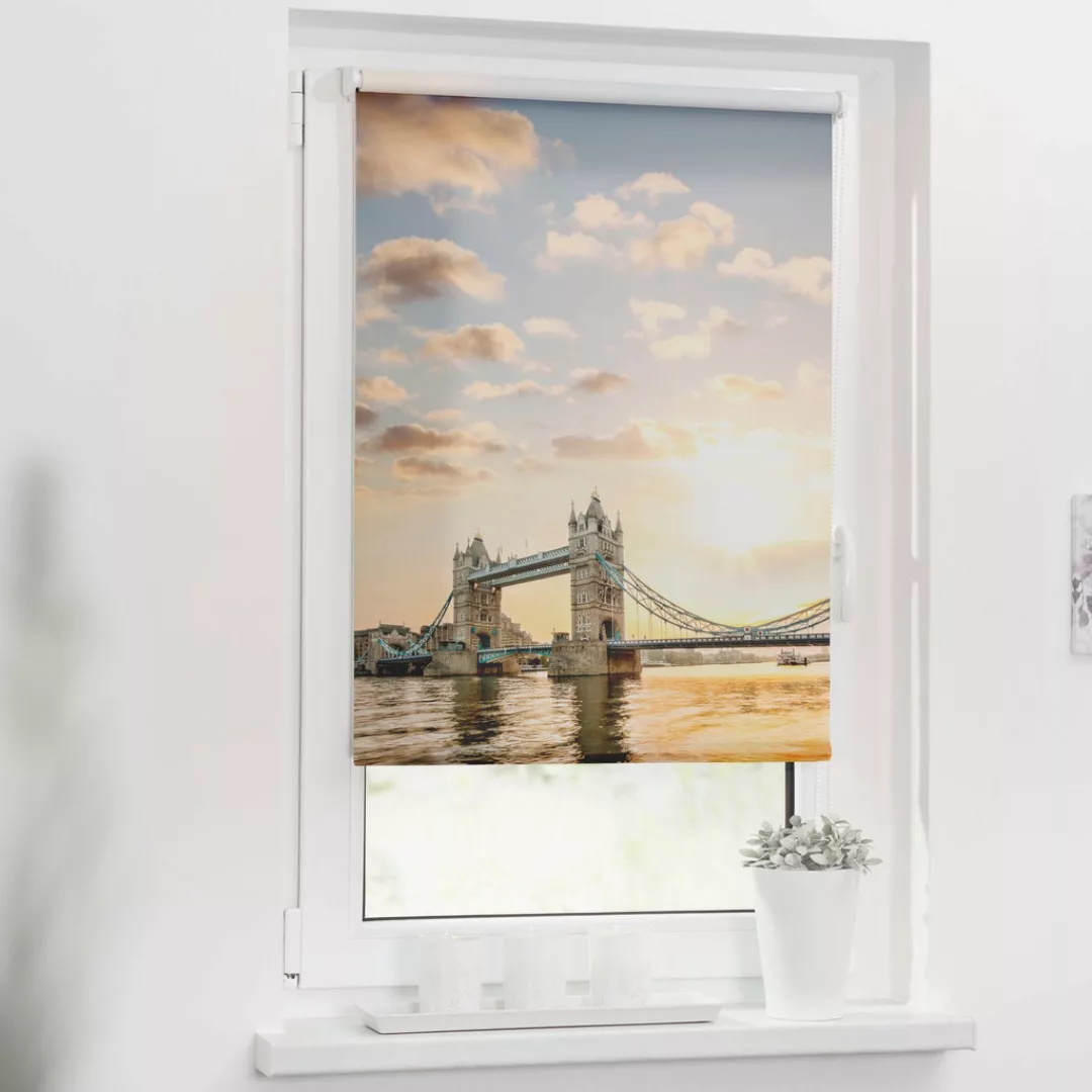 Verdunkelungsrollo Tower Bridge rot B/L: ca. 100x150 cm günstig online kaufen